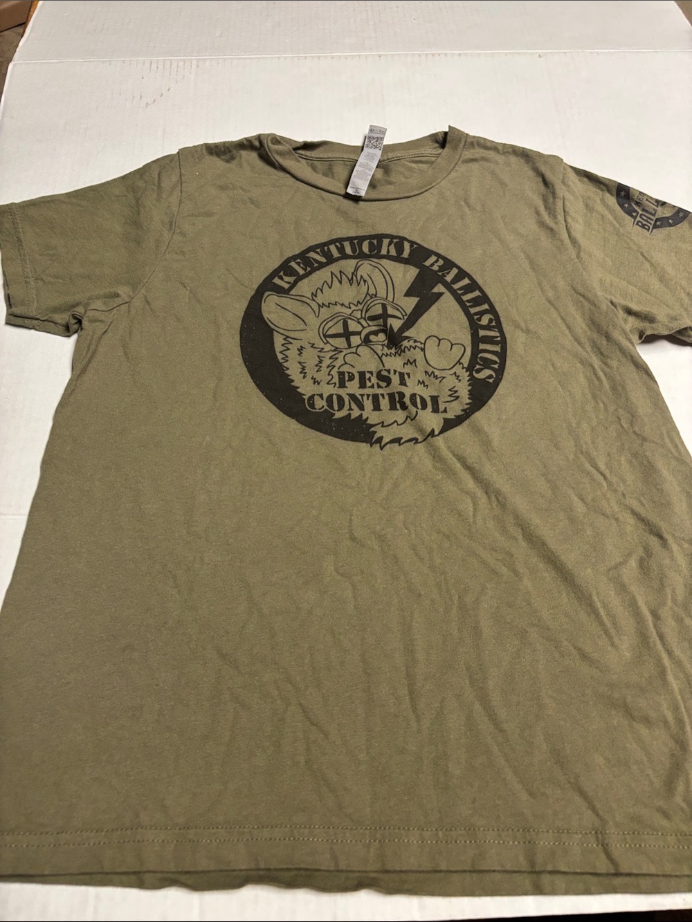 Next Level Apparel Olive Graphic 'Kentucky Ballistics Pest Control' Tee
